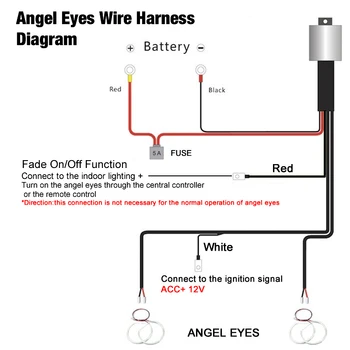 

Accessories Relay Harness Angel Eye Halo Ring 4 LED Fade-In-Out Wiring For BMW Replacement