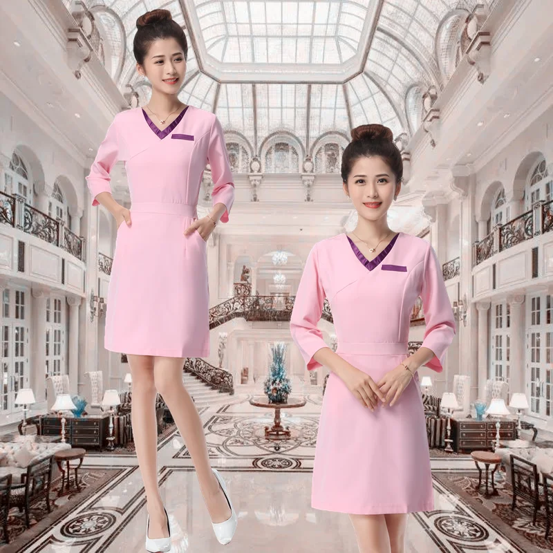 Горячее новое поступление лабораторное Платье женское с длинными рукавами медицинская форма наряд салон красоты спа Мода отель рабочая одежда официанта одежда