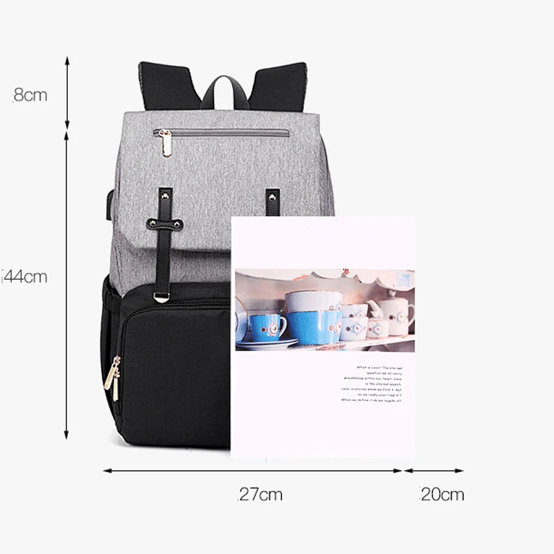 USB Waterproof Stroller Diaper Backpack for Mom Maternity Nappy Women Travel Infant Multifunction Baby Bag Insulation Nursing