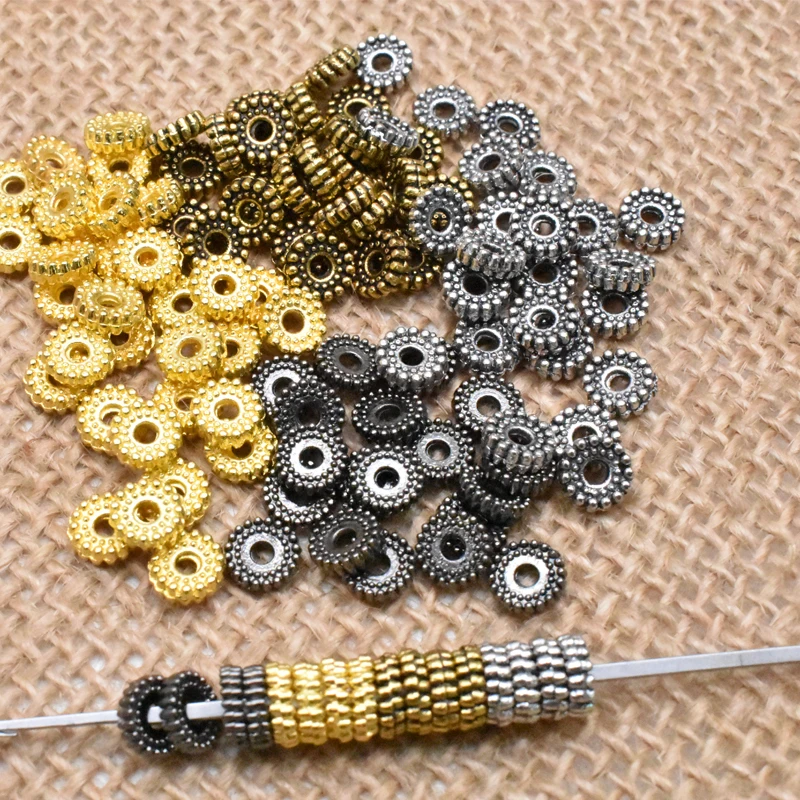Perles D'entretoise Rondes – Or Massif 14 Carats – Fait Main – Lot Pour Création Bijoux