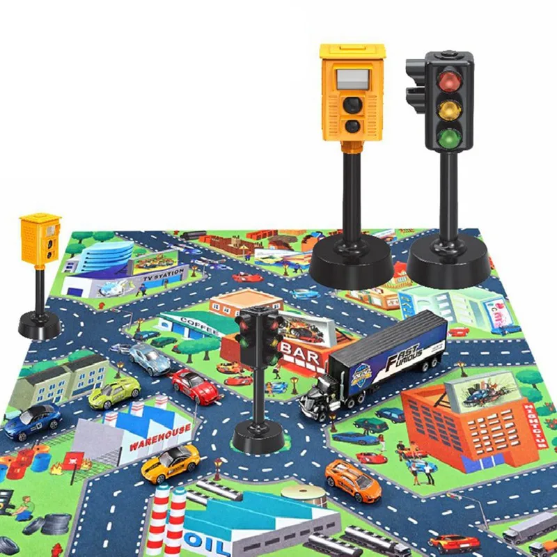 Enfants trafic jouets trafic sécurité éducation accessoires vitesse caméra modèle feux de signalisation avec son et lumière cadeau