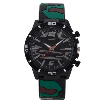 

Women Watches Unisex Simple Fashion Quartz Watches Soft Silicone Camouflage Belt Sport Clock Girls Ladies Wristwatch