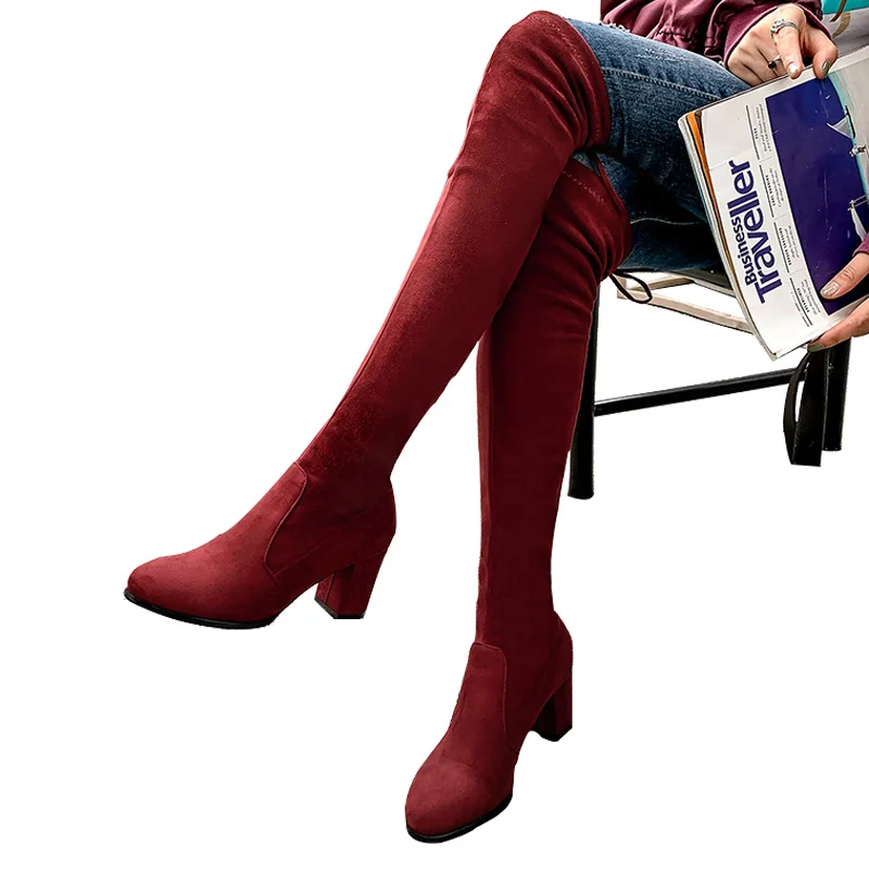 Sexy Over-the-knee Boots New Knee-high Boots Female Winter Shoes
Leopard Slim Thigh High Boots Warm Women Boots Plus Size 42 43