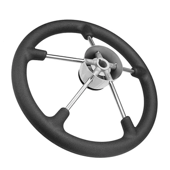 

Stainless Steel Boat Steering Wheel with 5 Spoke Sport Steering Wheel & Anti-skid and Anti-sweat function