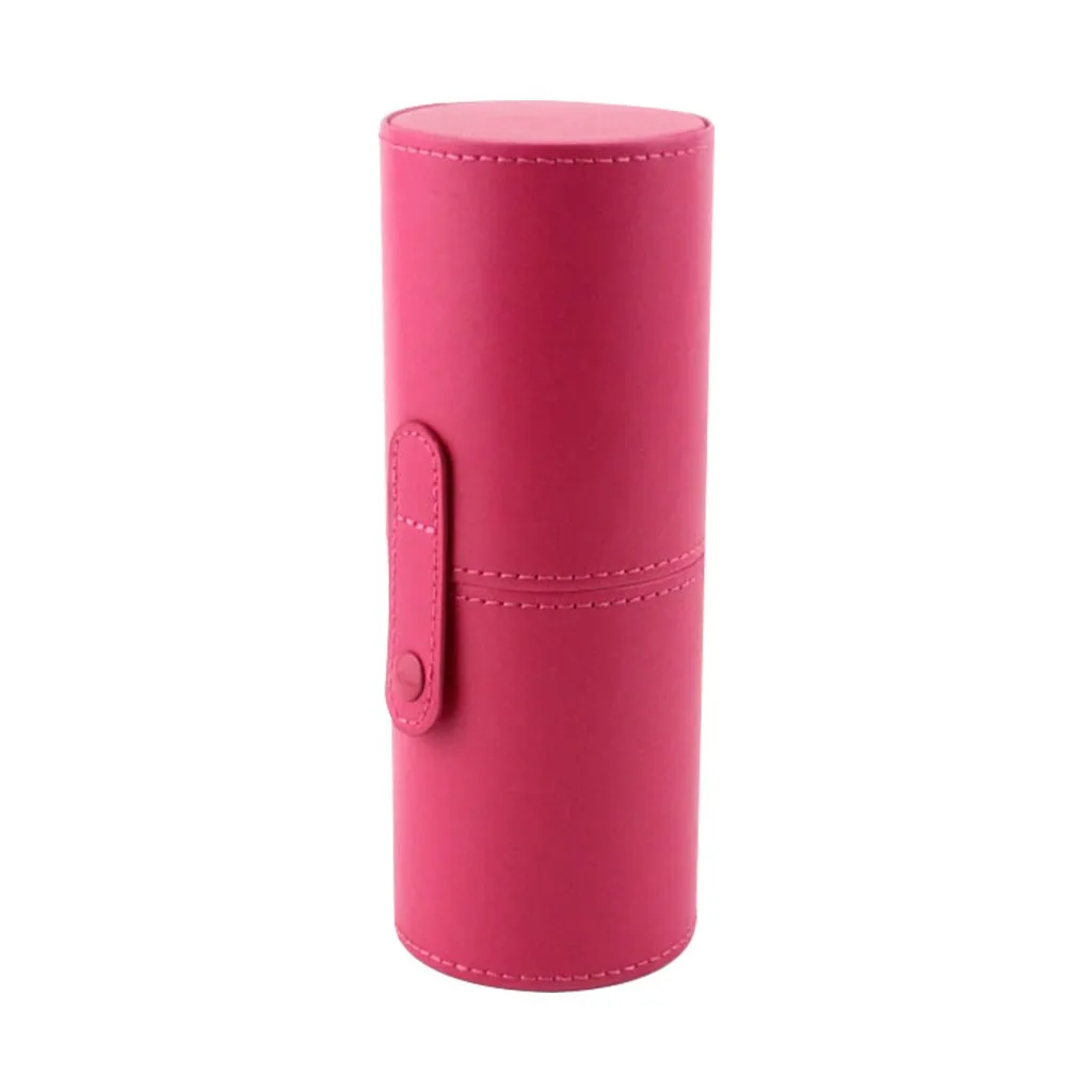 1Pcs Makeup brush Holder Fashion PU Convenient Portable Leather Cosmetic Brush Cup Pen Container Case Tube Storage Box#YL5 - Цвет: A