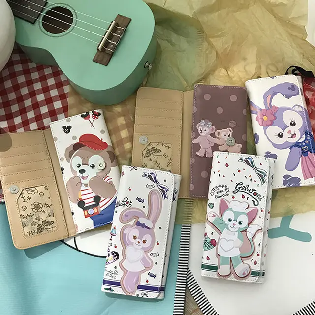 Disney Duffy Bear Wallet Female Student Korean Cartoon Cute Bear PU Waterproof Push Long Wallet 3
