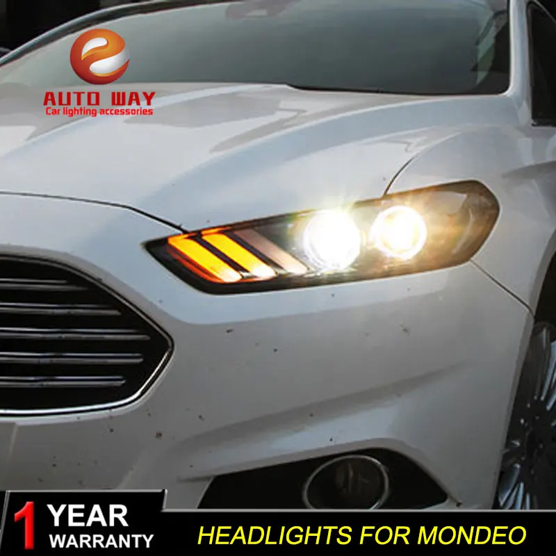 Чехол для стайлинга автомобиля Ford Mondeo фары 2013 2014 2015 СВЕТОДИОДНЫЙ DRL Объектив
