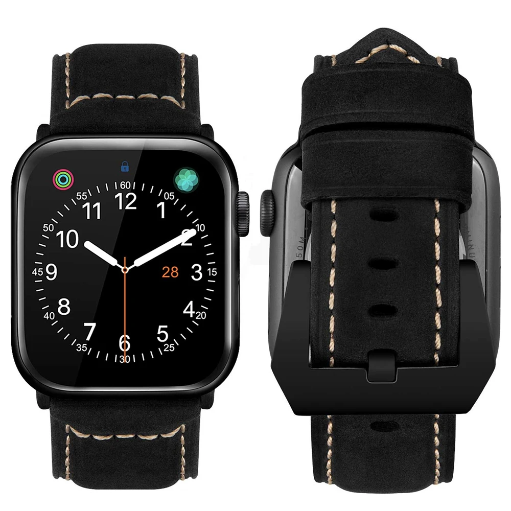 Для apple watch, серия 4, ремешок, натуральная кожа, Замена iwatch, ремешок на запястье, correa, для apple watch, серия 5, 40 мм, 44 мм, браслет