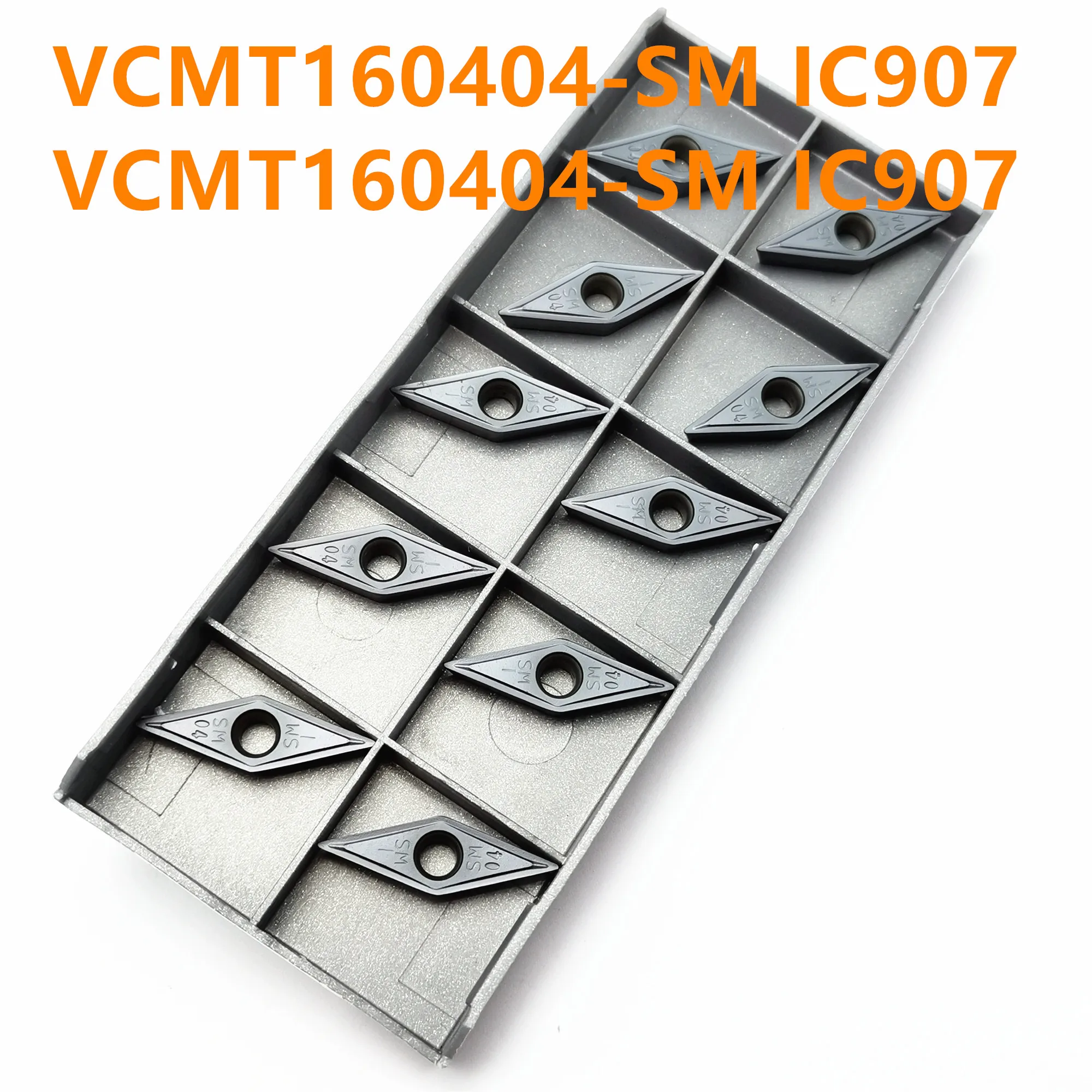 

VCMT160404 SM IC907 / 908 External Round Car Blade Carbide Insert Lathe Tool VCMT 160404 CVD + PVD Turning Insert