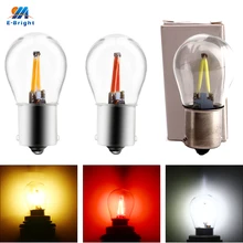 Из 2 предметов светодиодный P21W PY21W автомобильный светильник 1156 BA15S BAU15S 1157 BAY15D COB 48 SMD 12V 6500K Авто Сигнал поворота, стоп-сигналы; цвета белый, желтый, красный