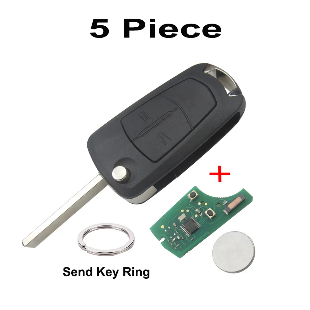 OkeyTech дистанционный ключ для Opel Vauxhall Astra N Zafira B Valeo БЕСКЛЮЧЕВОЙ вход брелок Switchblade Флип складной PCF7941 чип HU100 - Количество кнопок: 5 Piece