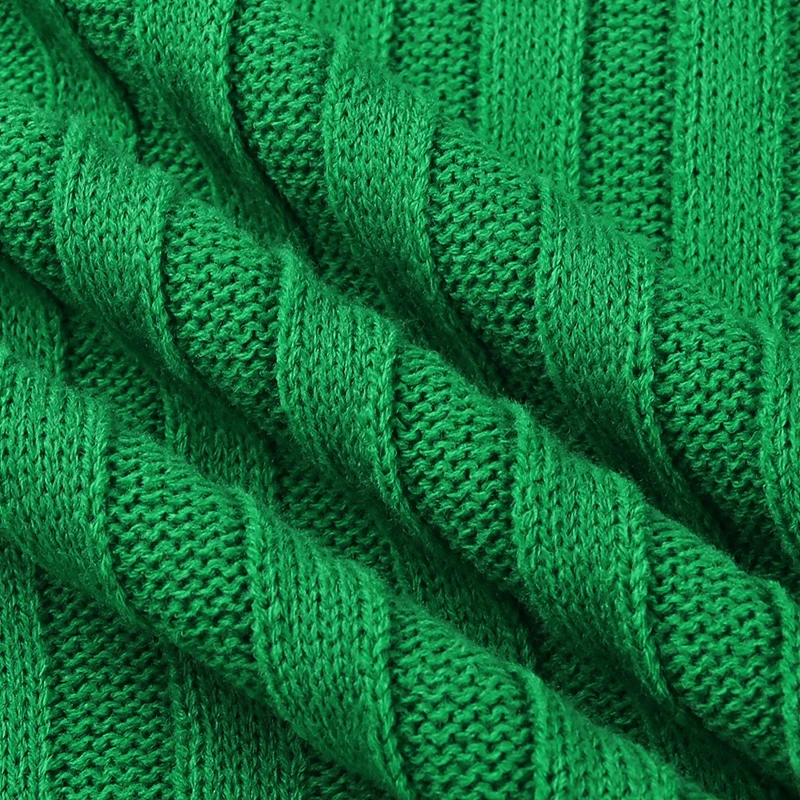 Fashion Ribbed Women's Turtleneck Sweater Green Long Sleeve Shrugs Knitwear Jumper Female Knitted Tops 2025 Autumn Winter