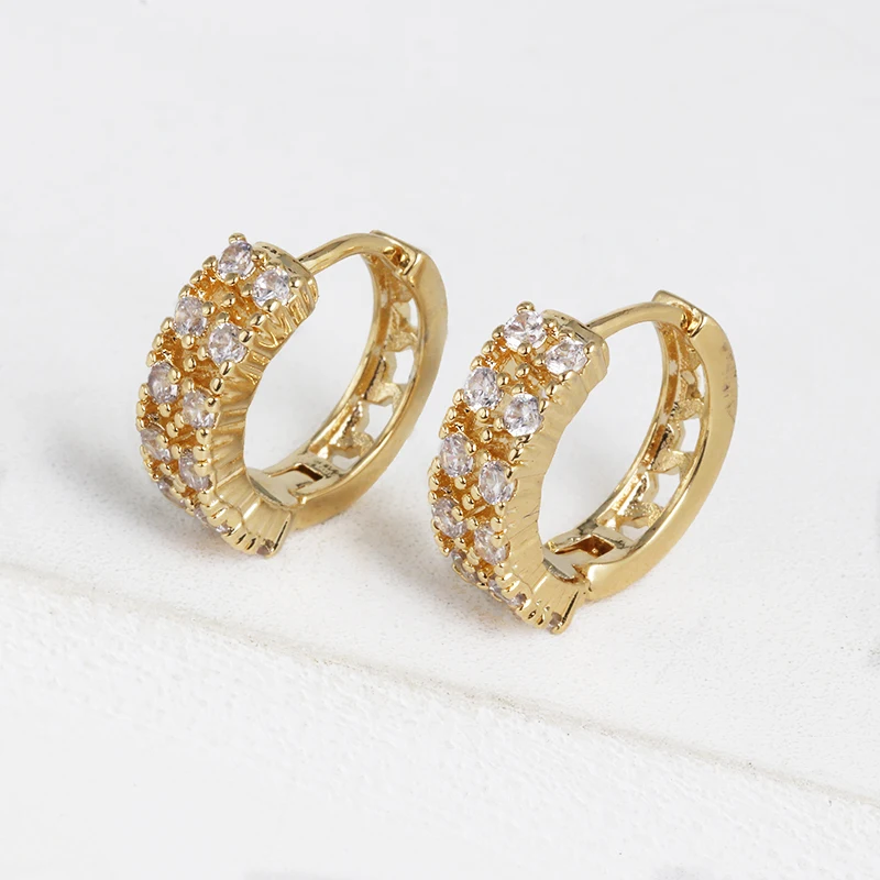 Модные Роскошные Цветные радужные серьги-кольца для женщин, подарок, многоцветные проложенные Багет CZ свадебные серьги, ювелирные изделия - Окраска металла: 52739-WH