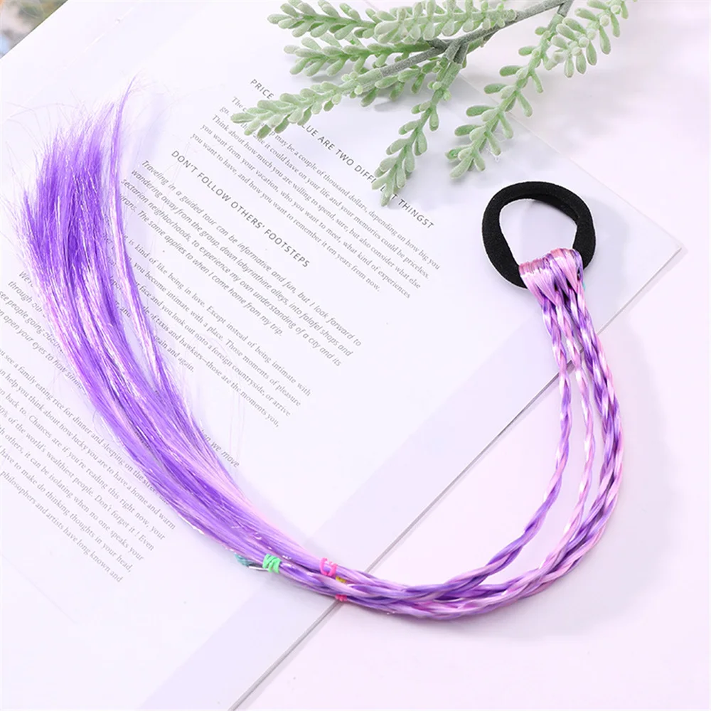 Colorful Twist Braids Elastic Hair Band Hair Ring Women Girls Costume Stage Performance Hair Wig Hair Braiders Tools Accessories - Цвет: Purple