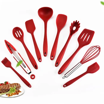 

10 Pcs Heat Resistant Silicone Cookware Set Nonstick Cooking Tools Kitchen Baking Tool Kit Utensils Kitchen Accessories