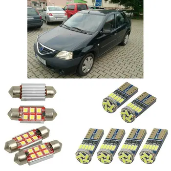 

Interior led Car lights For DACIA logan Ls sedan mcv ks estate dome bulbs for cars License Plate Light 8pc