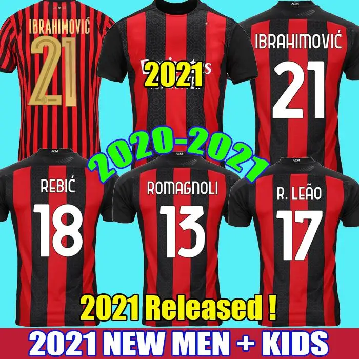2020 AC Milan IBRAHIMOVIC футбольный Джерси Детский комплект 120-летний выпуск REBIC R.LEAO ROMAGNOLI