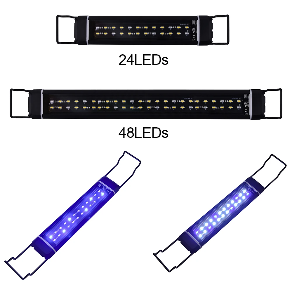Светодиодный светильник для аквариума, расширяемый зажим на освещение для аквариума, светодиодный светильник для аквариума, лампа для аквариума, лампа для аквариума, США, ЕС, AU, Великобритания, штекер D30