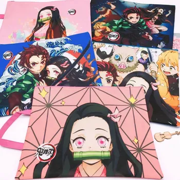 

1Pc High Quality Anime Demon Slayer Kimetsu No Yaiba A4 File Holder Bag Portable Storage Bag