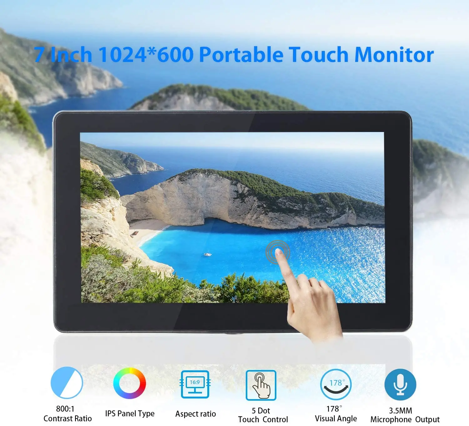 Сенсорный экран Raspberry Pi 7 дюймовый емкостный IPS монитор ЖК дисплей поддержка HDMI