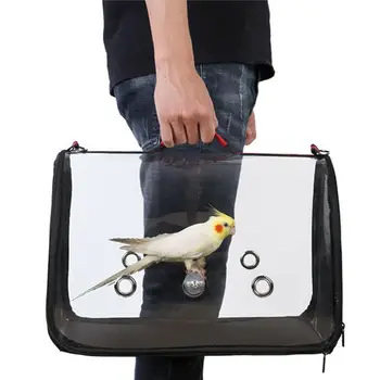 

Bird Supplies Portable Bird Nest Outdoor Travel Transport Parrot Cage Bird Carriers PVC Transparent Breathable Parrot Handbag
