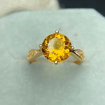 

Indonesia imported natural Brazilian violent citrine ring s925 sterling silver Seiko mosaic with live mouth section