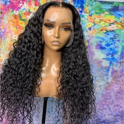 Brazilian Afro Kinky Curly 30 Inch Lace Front Wig Human Hair Wig Pre Plucked Closure Wig Curly Deep Wave Frontal Wigs For Women