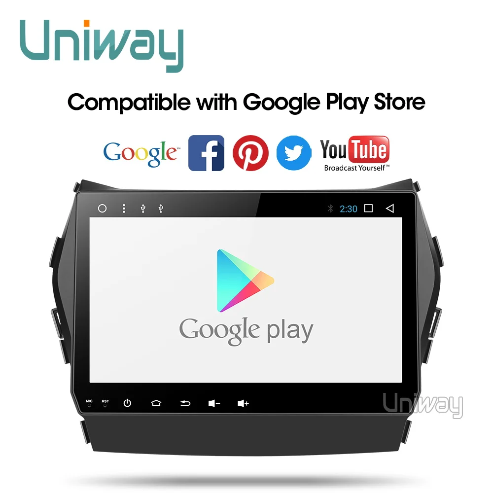 Flash Deal Uniway AIX459071 IPS android 9.0  car dvd for Hyundai IX45 Santa fe 2013  2014 car radio stereo navigation car dvd player gps 1
