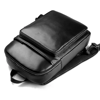 

High Quality Real Cow Leather Backpack Men Business Backpack Genuine Leather Fashion Trend Youth Leisure Travel Computer Bag