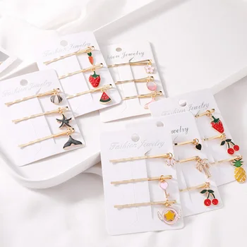 

1Set=3pcs Girls Ins Super Cute Fruit Duckbill Hair Clip Simple Hairpin Hair Accessories