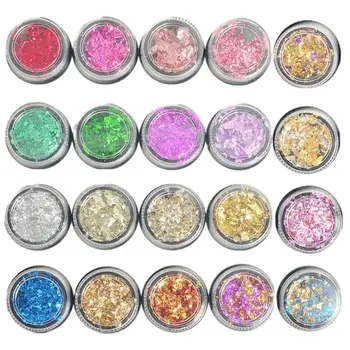 

20 Colors/Set Nail Art Color Glitter Paper Sheet Flake Irregular Foil Paillette N58F