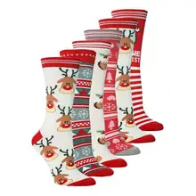 Новые осенне-зимние носки новогодний Санта-Клаус с изображением снежного лося подарок рождественские носки Длинные носки женские хлопковые милые носки мужские meias