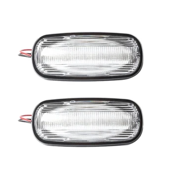 

2Pcs Car Led Dynamic Side Mark Turn Signal Light Water Flash For Land Rover Discovery Defender Td5 White