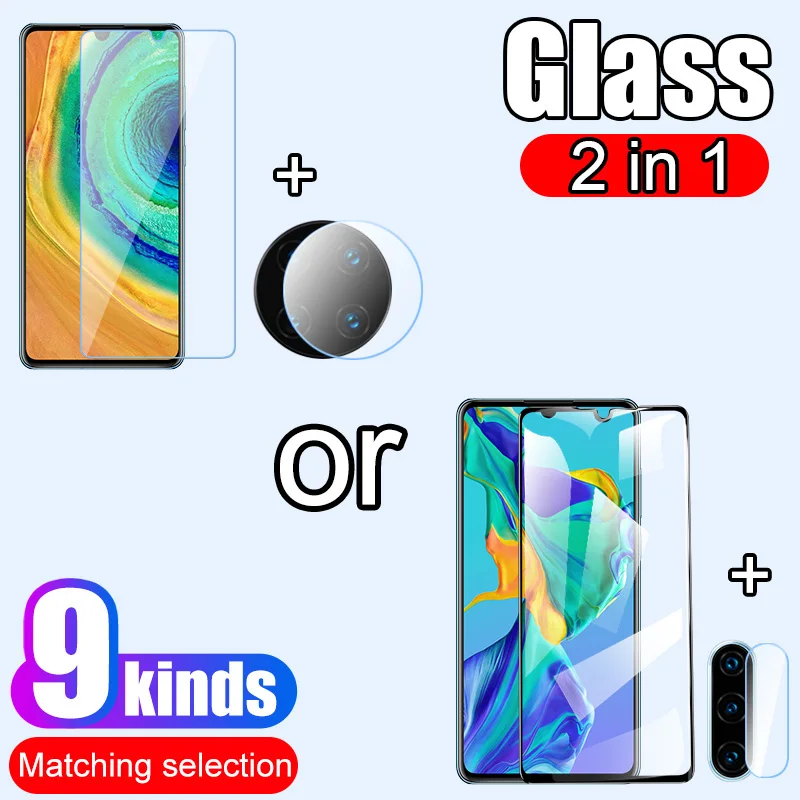 2 в 1 стекло для камеры и закаленное huawei P20 P30 Lite Защита экрана mate 20 30 Pro Psmart 2019