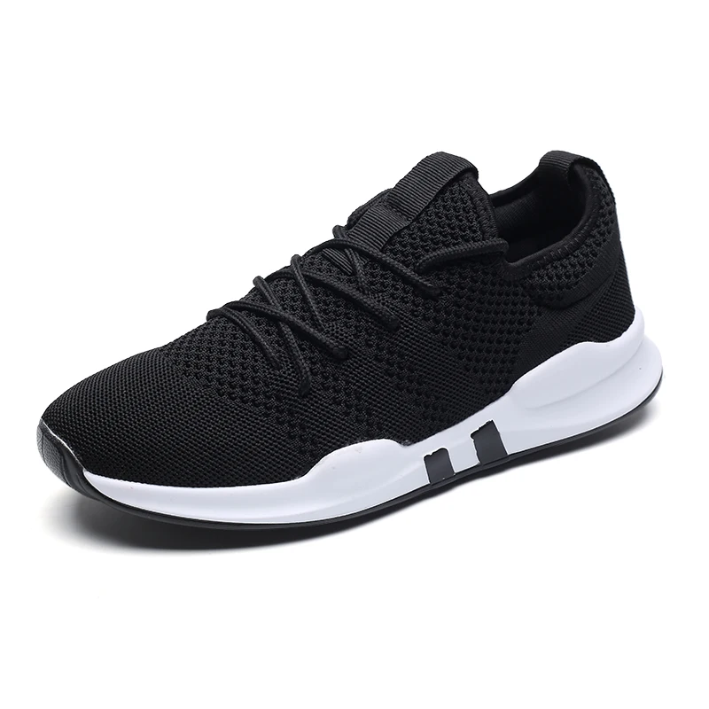 Белые кроссовки мужские теннисные туфли дешевая износостойкая спортивная обувь Tenis Masculino сетчатая дышащая мужская обувь для бега и фитнеса - Цвет: Черный