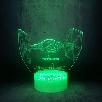 

TIE FIGHTER Star wars fly ship night light 3D Illusion lamp boys birthday gift kids room decor