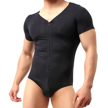 

Sexy Lingerie Mens Stretchy Thong Fitness Bodybuilding Bodysuit Gay Slim Shaperwear Underwear Men's Modal Shapers Jumpsuit