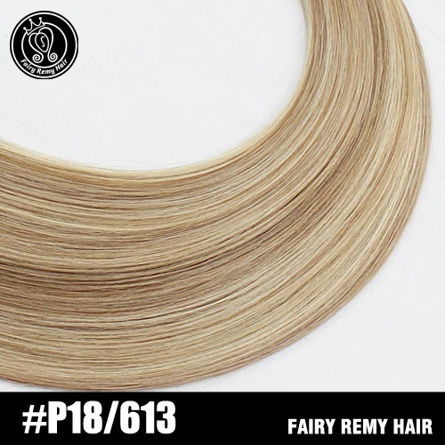 P18-613 Фея Волосы remy прямые волосы на заколках для наращивания, из PU искусственной кожи наращивание волос натуральные человеческие волосы Remy для наращивания на клипсах, 18 дюймов, 8 шт, 20 Зажимы 170 г/компл - Цвет: P18-613