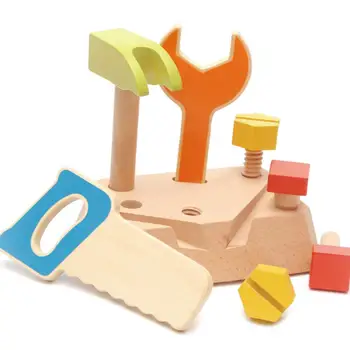 

Kuulee Wooden Simulation Tool Children DIY Carpenter Infant Puzzle Cognition Hand-eye Coordination Toy Simulation tool