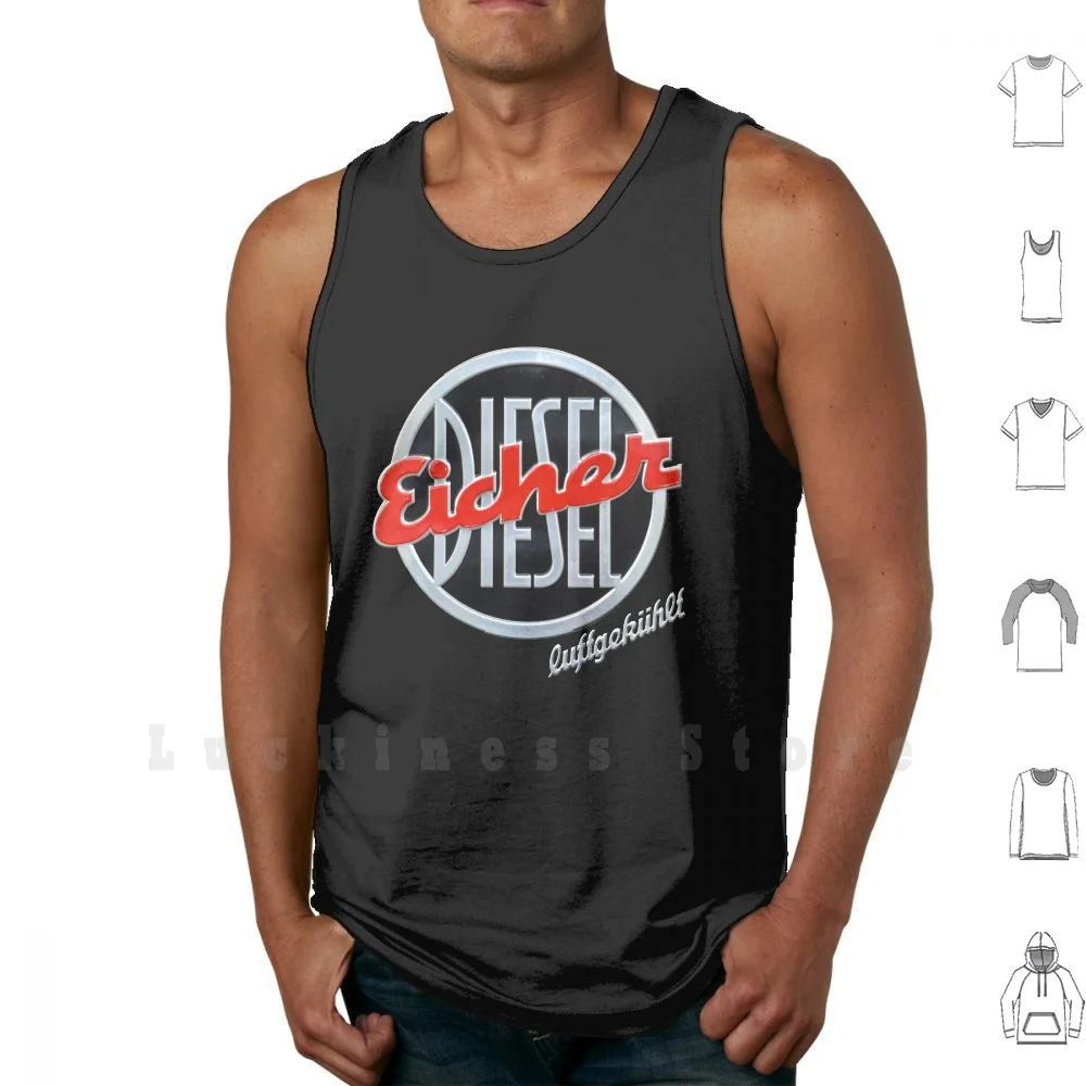 Eicher Traktor Logo Vintage Art Design 1.0 Canotte Vest 100% Cotone Incubaue Tractor Trecker Agricoltura Field Force