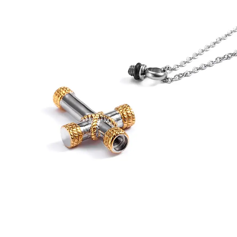 ZFVB крыло крест ожерелье для праха Keepsake ювелирные изделия из нержавеющей стали