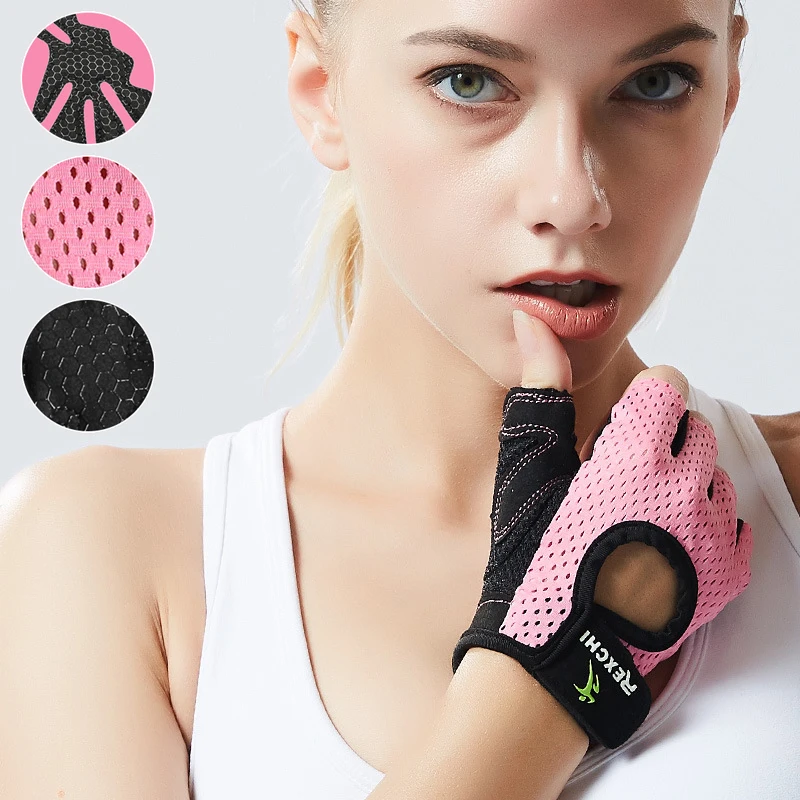 Work out Gym Body Building Fitness Gloves Half Women Men Dumbebell Weight lifting Crossfit Bike Cycling
