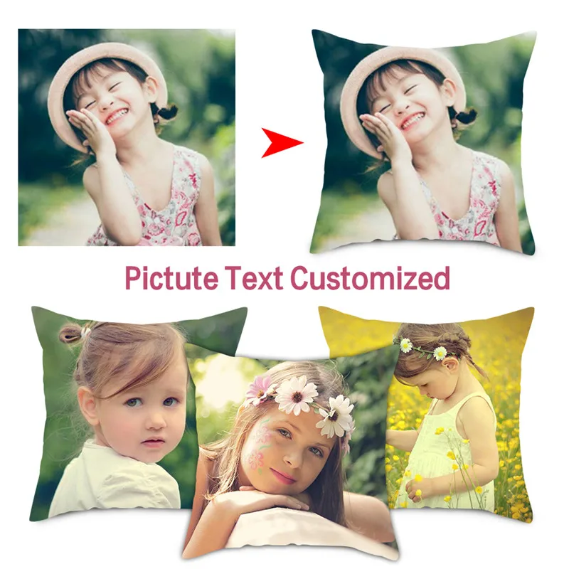 

Fuwatacchi Picture Here Print Pillowcase Baby Born, Pet, Personal Life Photos Customize Gift Home Cushion Cover Pillow Cover New