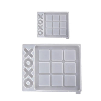 

Tic Tac Toe Game Board and X O Silicone Molds Set Epoxy Resin DIY Art Craft Mold for Christmas NightA Art Crafts Tools