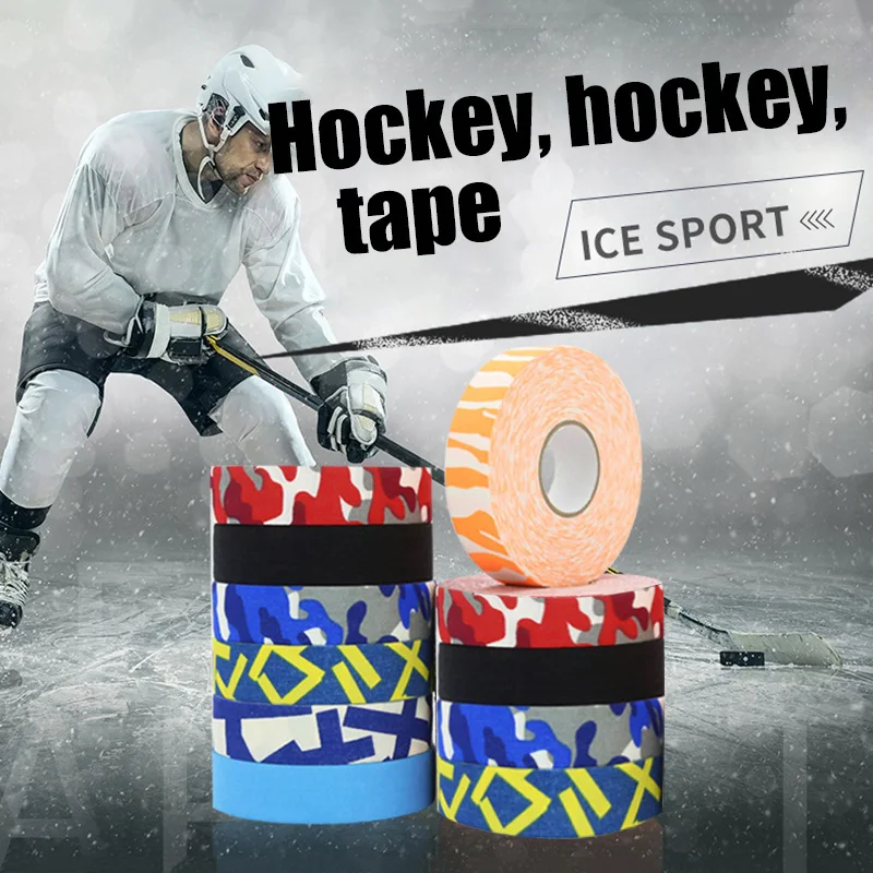

1PC 2.5cm x 25m Hockey Grip Tape Non-slip Stick Handle Baseball Bats Colorful Sticky Wrap Knee Pads Hockey Stick Elbow Golf Tape