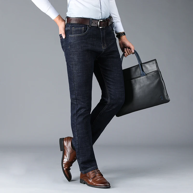 Xuan Sheng бизнес прямые мужские джинсы Новые Классические брендовые Стрейчевые повседневные модные синие Черные длинные штаны уличные джинсы