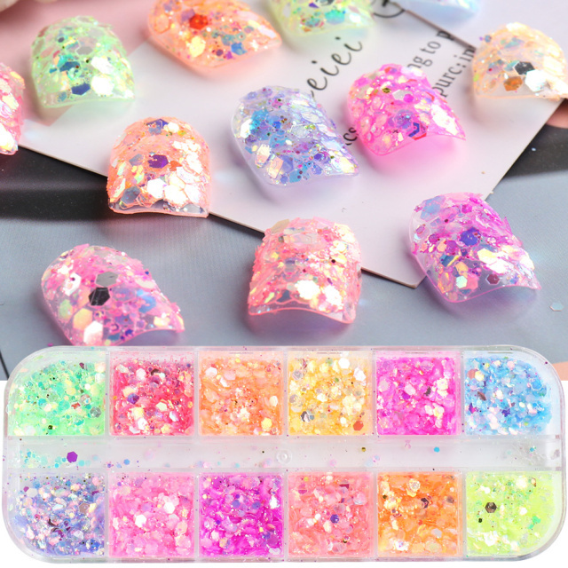 Abalone Shell Slices Nail Art Decorations 3D Broken Sea Shell Stone Flakes Aurora Charms Nails Accessories Manicure TRBY