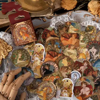 

46Pieces/Box Summer Song Stickers DIY Retro Hand Account Decoration Universal Seal Paste Sticker