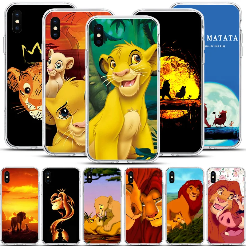 

Cute cartoon lion king TPU case for iphone6 6s 7plus 8pus x xr xsmax 11 11pro 11promax Transparent silicone mobile phone shell