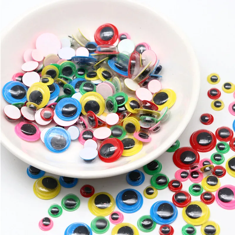 Colorful swing eyes googly doll eyes plastic toy eyes doll eyes Wiggle Eye Round Moving Wiggly Wobbly Googly Eyes 6/8/10mm for Toy Garment Eyes Dolls Parts DIY Crafts Accessories